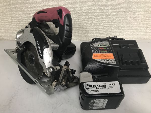 税込 通電OK!! 日立工機 125mm 14.4V コードレス 丸のこ C14DSL2 製造：2013-1 中古