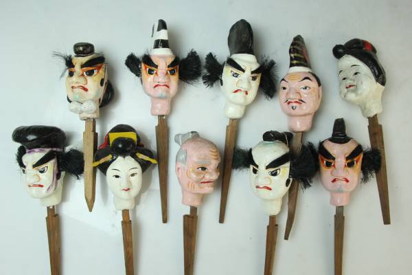 阿波首人形 脇坂古峰作 人形浄瑠璃 郷土玩具 10体 在銘 J268 【公式通販】