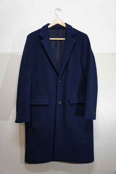定番14AW UNUSEDアンユーズド ウール チェスター フィールド コートCHESTERFIELD COAT US0854ネイビー　紺205H