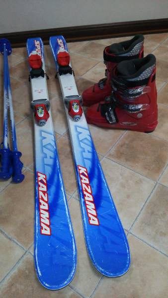 メンテ済 86cm 靴17cm KAZAMA スキーセット 120cm靴22cm*KAZAMA子供用カービングスキーセット中古