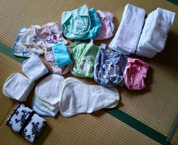 used布おむつ大量セット　出産保育園準備にも　おむつなし育児トイレトレーニング