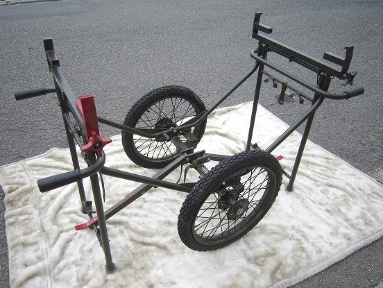 【米軍放出品】折りたたみ式台車 タイヤ付台車 濃緑 AB9HM