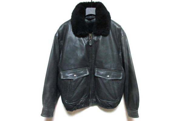 DOG FIGHTドッグファイト03リアルレザー本革フライトジャケット型ライダースジャケットLメンズG1革ジャンA2ブルゾン黒ブラック古着アウター