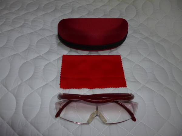 長期保管品　ハズキルーペ　hazuki　ラージ型　赤ラメ　BL対応レンズ　1.6倍