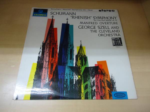 ジョージ・セル　クリーヴランド管弦楽団　シューマン　交響曲第3番「ライン」　マンフレッド序曲　英　COLUMBIA　SAX 2506
