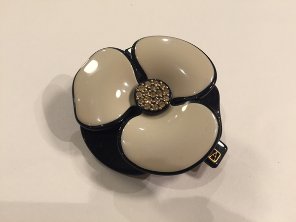 極美品】アレクサンドルドゥパリ バレッタ 双子カメリア ピンク系