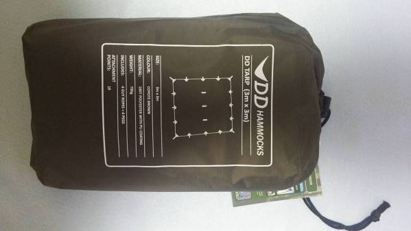 DDHammocks社ＤＤタープ３ｘ３m コヨーテブラウン スクエア