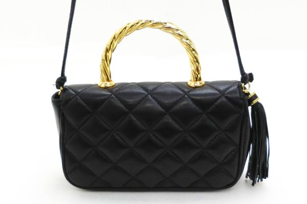 希少】ジバンシ 2way バッグ キルティング ターンロック レザー 黒 