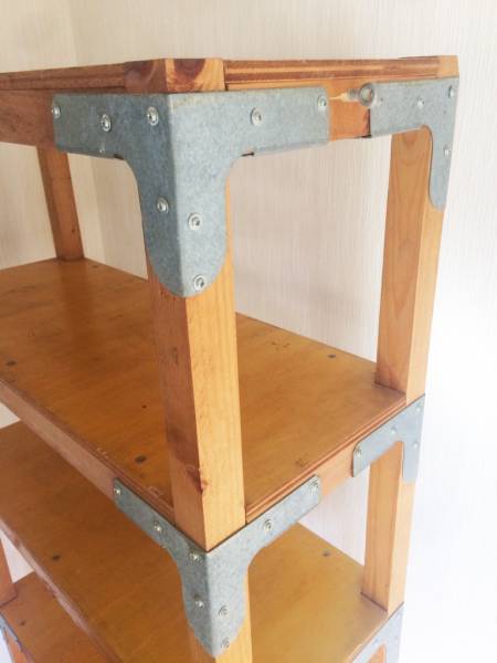 【アンティーク・中古】シェルフラック　店舗什器　本棚古木風　ハンドメイド　無垢_3