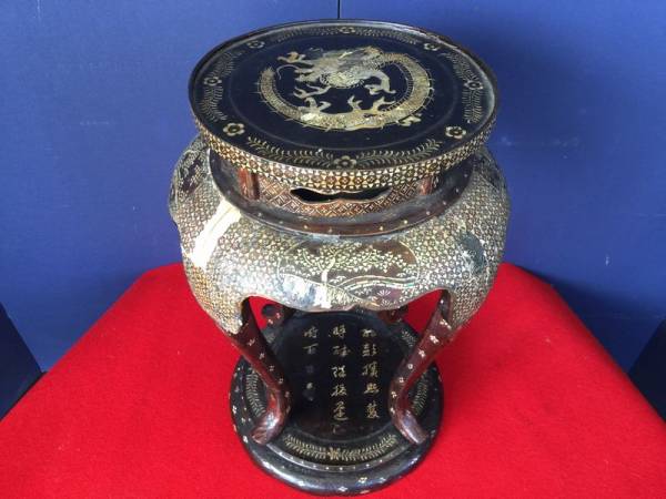 時代物 黒漆 木製青貝螺鈿装飾竹鳥文花台 座卓 伝統工芸 香炉台 WWWT080 時代物 花台 唐物 座卓 伝統工芸 香炉台 2026年最新Yahoo!オークション