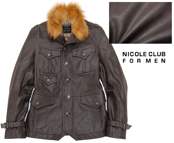 豪華！ニコル NICOLE CLUB for men 羊革 x フォックスファー 