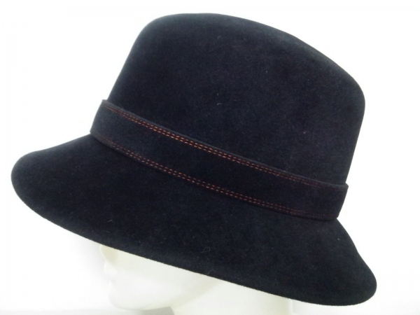 モッチ エルメス ハット 58 美品 黒 フェルト MOTSCH HERMES MOTSCH
