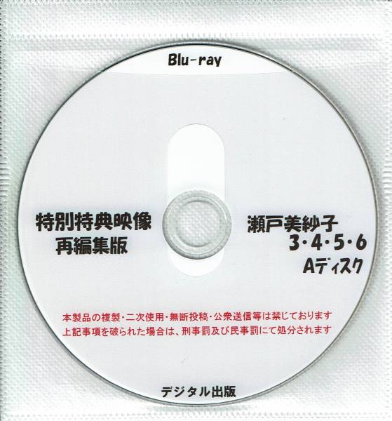デジタル出版 特別特典映像 再編集版 瀬戸美紗子3・4・5・6 ABディスク 2枚組