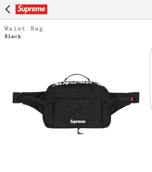 17SS Supreme Waist Bag BLACK ファッション ブランド別 【公式通販】
