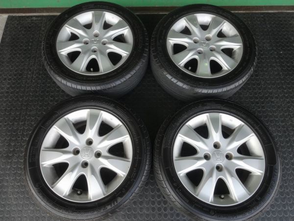 ★ 中古 エアウェーブ 純正 15インチ アルミホイール + 溝アリ 夏タイヤセット195/55Ｒ15