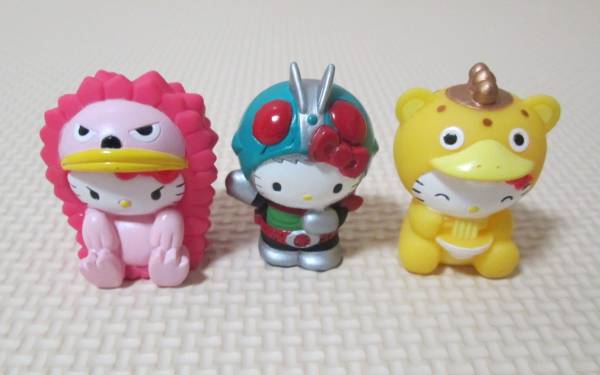 キティ/ソフビ人形(なりきり) ピグモン＆仮面ライダー＆ブースカ/3体