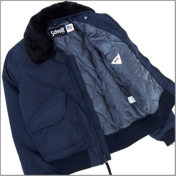 新品 RHC × Schott コーデュラナイロン フライトジャケット Sサイズ 紺 