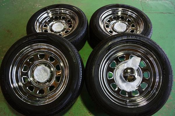 未使用 デイトナ クローム メッキ 16 6H139.7 7J+19 215/55R16