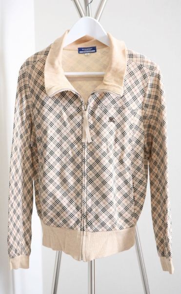 バーバリーブルーレーベル☆ チェック柄ジップパーカー38 BURBERRY 