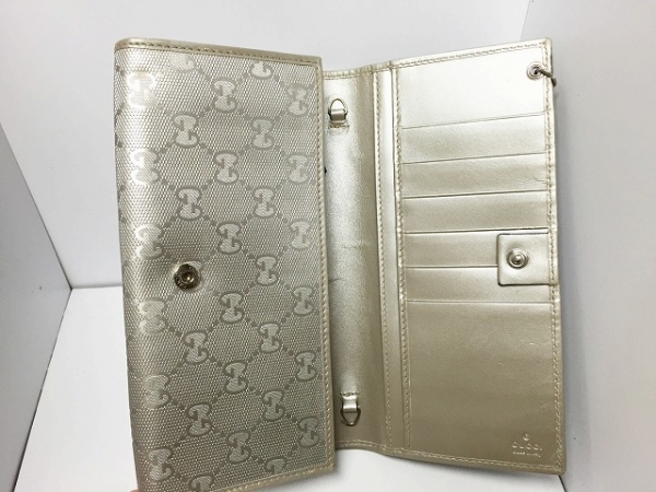 グッチ 長財布 インプリメ 224262 シルバー PVC(塩化ビニール)