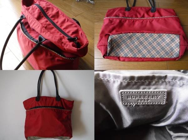 BURBERRY バーバリー トートバッグ バッグ マザーズバッグ 赤 