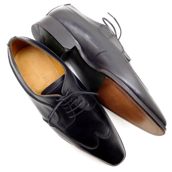 【逸品】新品 ALEJANDRO アレハンドロ 10212 外羽根 ウイングチップ レザーシューズ ビジネスシューズ 6.5 / 431-2