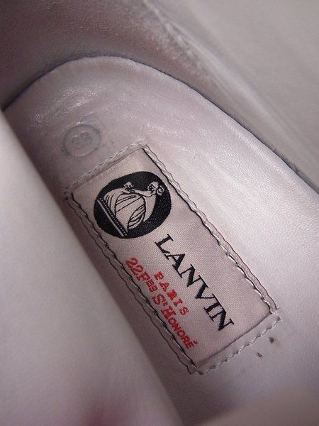 P889*ランバンLANVIN*カモフラージュ柄/キャンバス×エナメルレザー/ハイカットスニーカー/シューズ/靴/ピンク×レッド/38/24.5cm相当