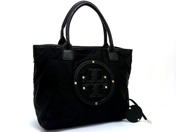 1円 □美品□ TORY BURCH トリーバーチ ロゴ ナイロン×レザー トート 