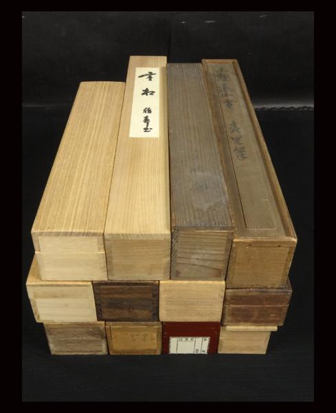 掛け軸 空箱 無地軸箱6本まとめて 35cm～74cm 桐箱 木箱