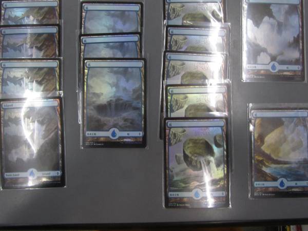 MTG BFZ フルアート 基本地形 島 foil 14枚セット（日13英1）