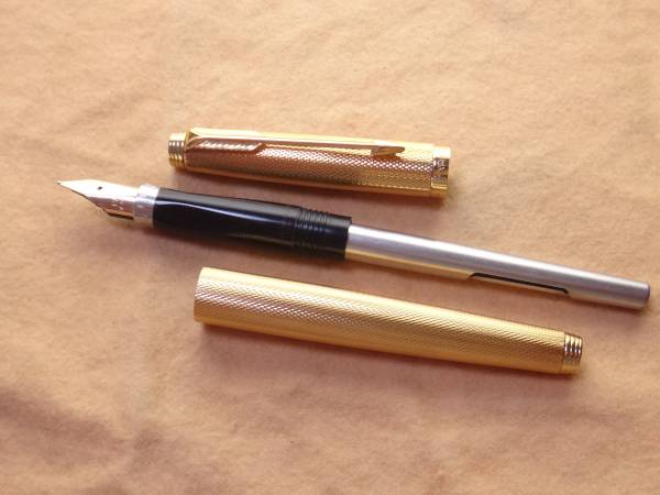 パーカー 万年筆 75 金色軸 フラットトップ