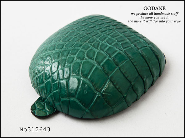 Outlet ゴダン ハンドメイド クロコダイル革×イタリア製ヌメ革 小銭入れ コインケース M5/GR643