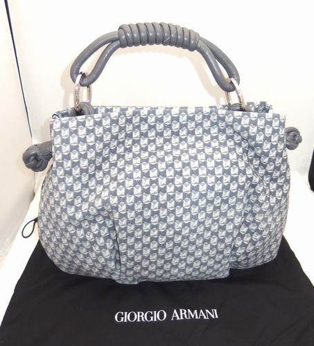 ●未使用・正規品・イタリア製！GIORGIO ARMANI(ジョルジオアルマーニ)総柄・牛革レザーバッグ ,未使用・正規・イタリア製