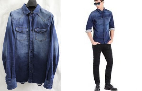 DIESEL JOGG SONORA ジョグ 0662S スウェット インディゴ デニム シャツ M 50GD0871 PN49