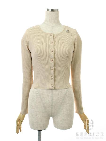 Rene ルネ カーディガン 長袖 リブ 34 René - 美品 Rene ルネ ロング