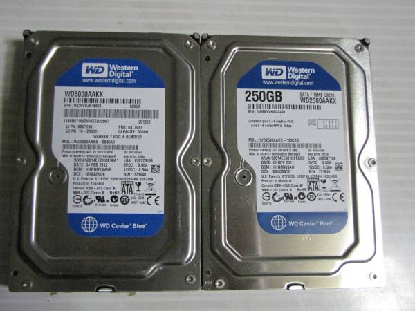 WD5000AAKS　500GB +320GB　正常品