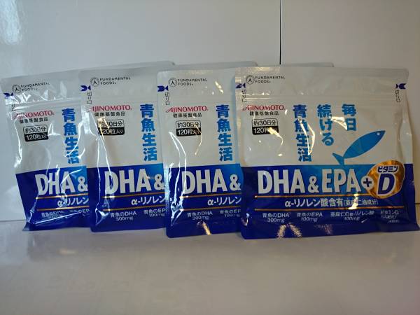 味の素　ＤＨＡ　　120粒入り４袋　４か月分　送料180～