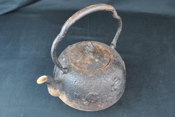 南部鉄器 鉄瓶 岩鋳 黒焼付 ( 大黒天 9型 南部 平丸亀甲 A-200