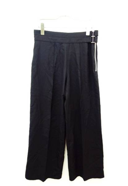 ズッカ zucca パンツ ワイド ウール 無地 S 黒 ブラック レディース