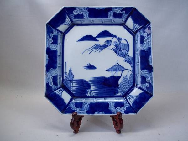 古伊万里 染付印判手 皿 時代物 骨董品　8_2