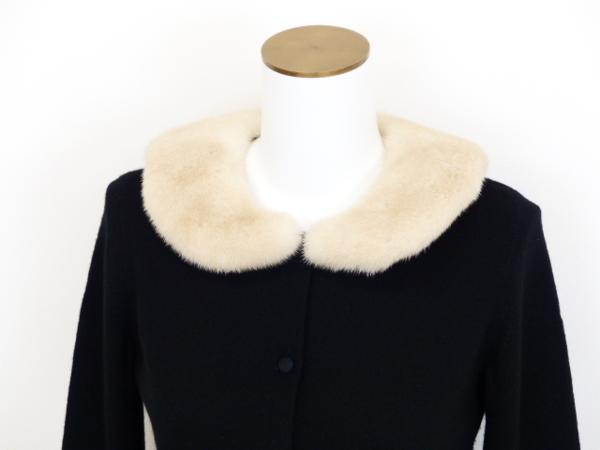 FOXEY - 極美品！FOXEYミンク襟カシミアカーディガン 38 Rene FOXEY カーディガン フレンチメレンゲ 38 ブラック カシミヤ×ミンク