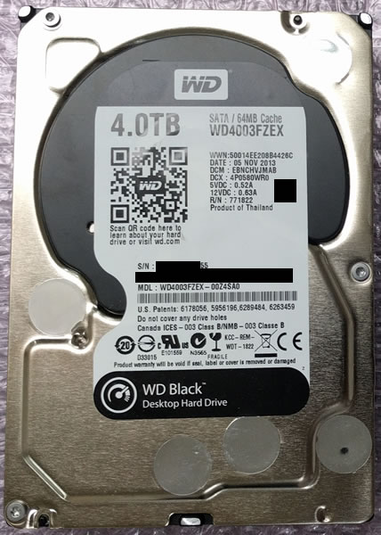 Western Digital WD4003FZEX 4TB RMA有 WD黒 7200rpm 3.5インチHDD SATA(2TB～)｜売買 ...