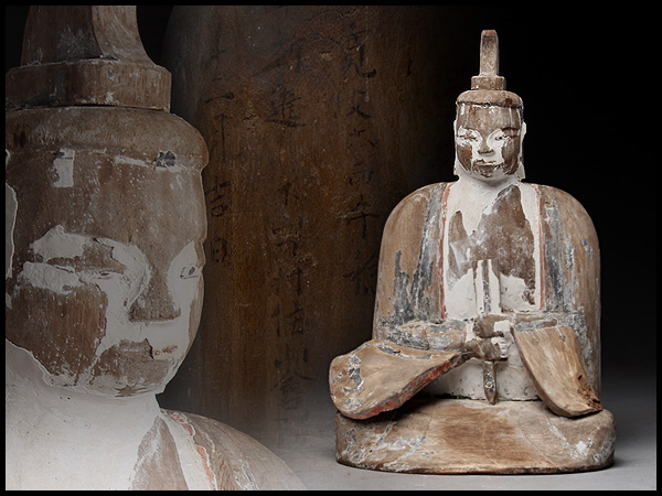 仏教美術　彩色木彫　玉眼入　十二神将像　仏像　木製台・時代箱付　G　R9231 仏教美術 彩色木彫 玉眼入 十二神将像 仏像 木製台・時代