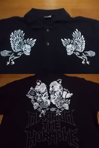 マキシマムザホルモン XXL ホルモン 未使用 ポロシャツ ガイコツ 豚牛