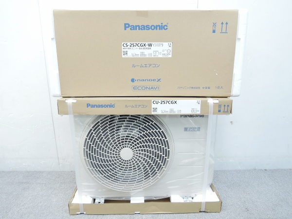 未使用 Panasonic パナソニック エアコン GXシリーズ エオリア CS-257CGX 8畳用 楽直O2458116