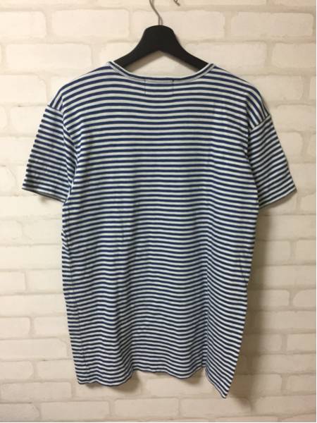 RRL インディゴ ボーダー ポケットTシャツ M ラルフローレン 国内正規品
