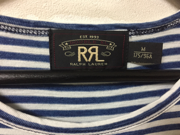 RRL インディゴ ボーダー ポケットTシャツ M ラルフローレン 国内正規品