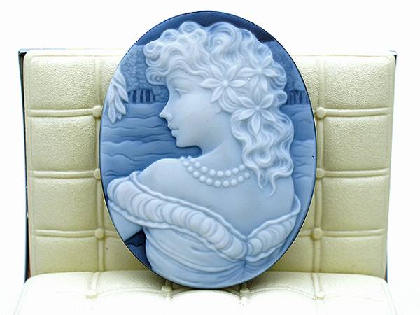 F.W.Klein作　メノウ　カメオ　ルース　7.5ｇ【石評価 : A】ma063