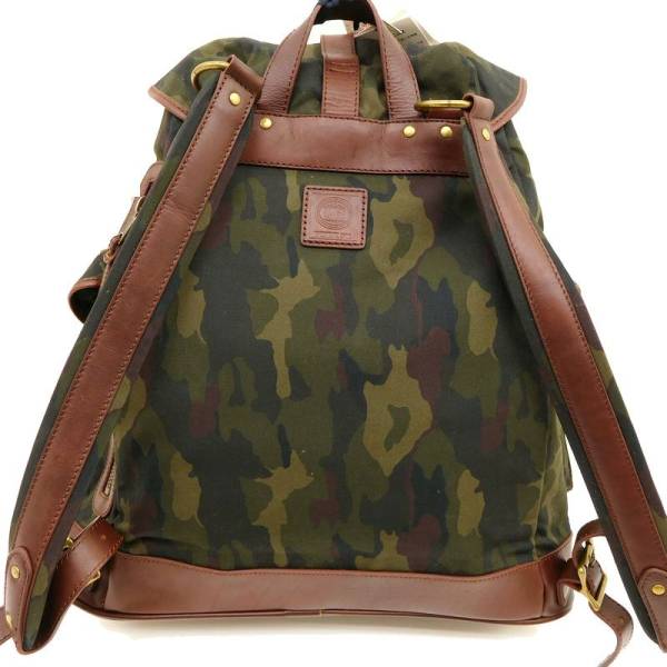 【オンワード樫山 大人カジュアル 定価4.5万】新品 J.PRESS YORK ST. Jプレス 迷彩柄 コットン×レザー バックパック リュック / 7182