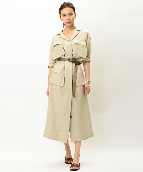 新品 GALLARDAGALANTE サファリシャツワンピース シャツ ワンピース ガリャルダガランテ マキシ ジャケット カーデとしても